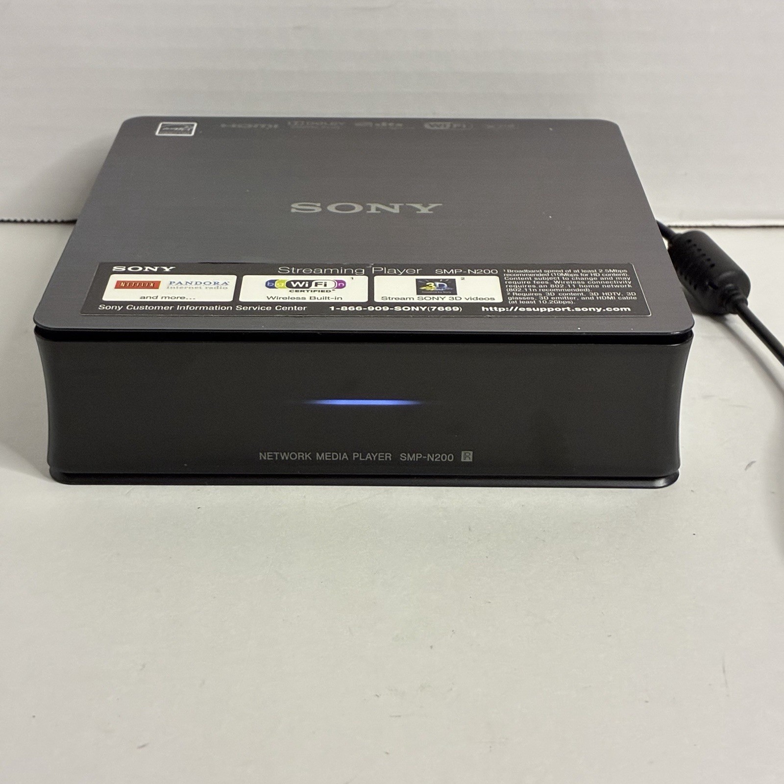 Sony SMP-N200 Network Media Player WiFi HDMI Tested w/ Adapter No Remote