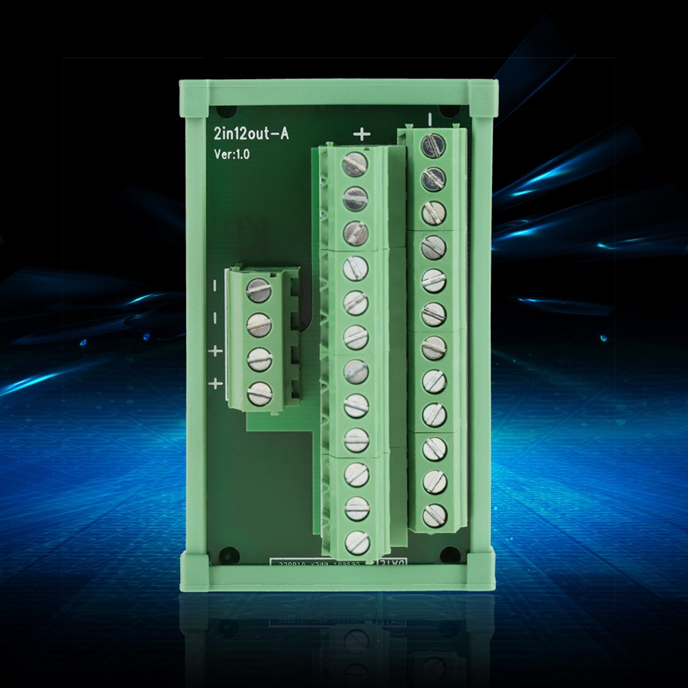 12 Position Power Distribution DIN Rail Mount Interface Module Board