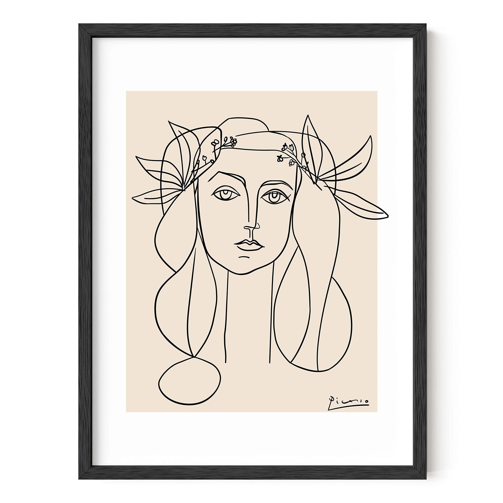 HAUS AND HUES Picasso Abstract Woman Wall Art - 12"L x 16"W,