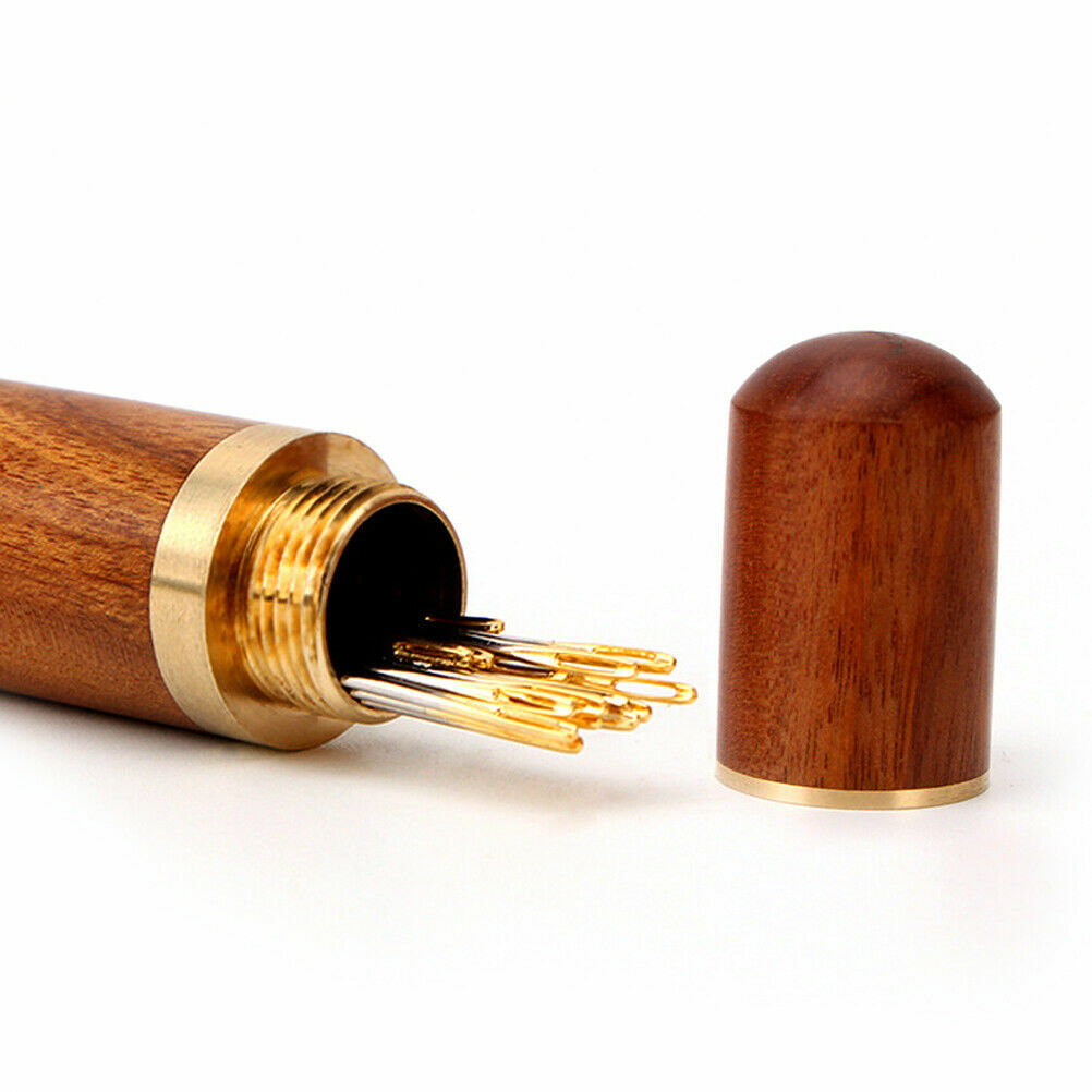 Solid wood sewing, darning needle holder Needle case Wooden