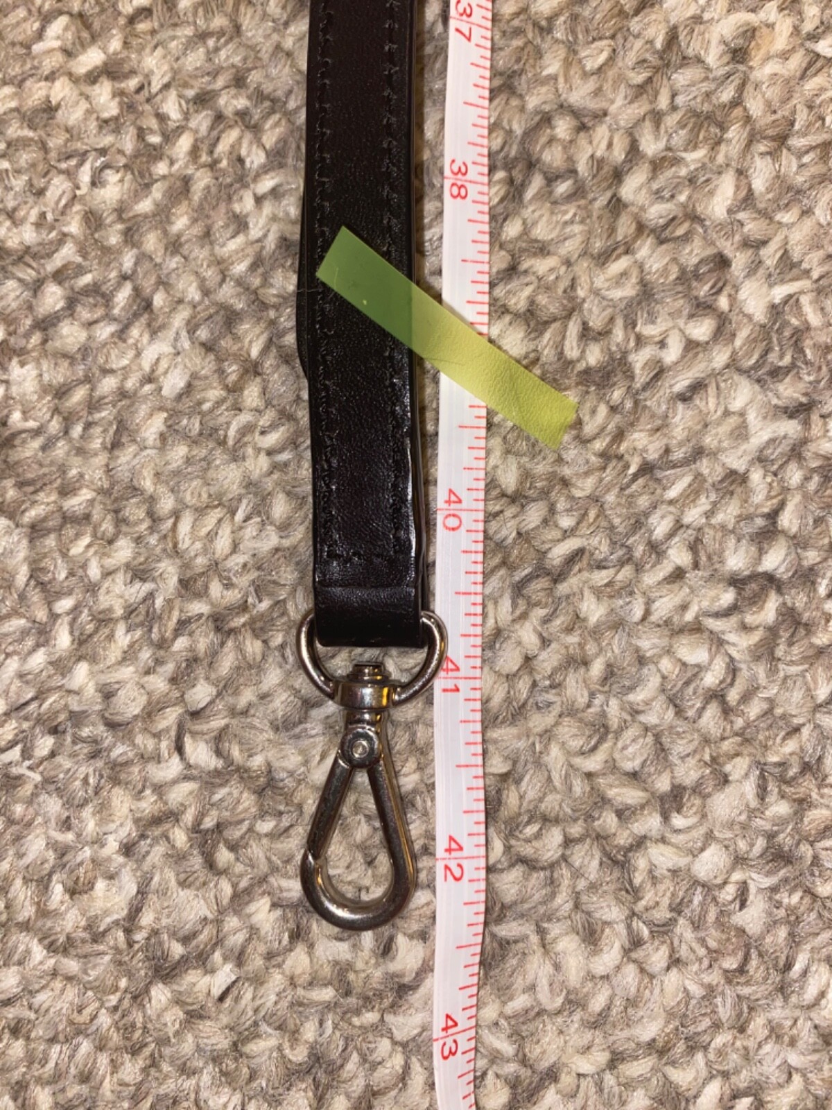 Tumi black leather replacement shoulder strap adjustable Silver Hardware