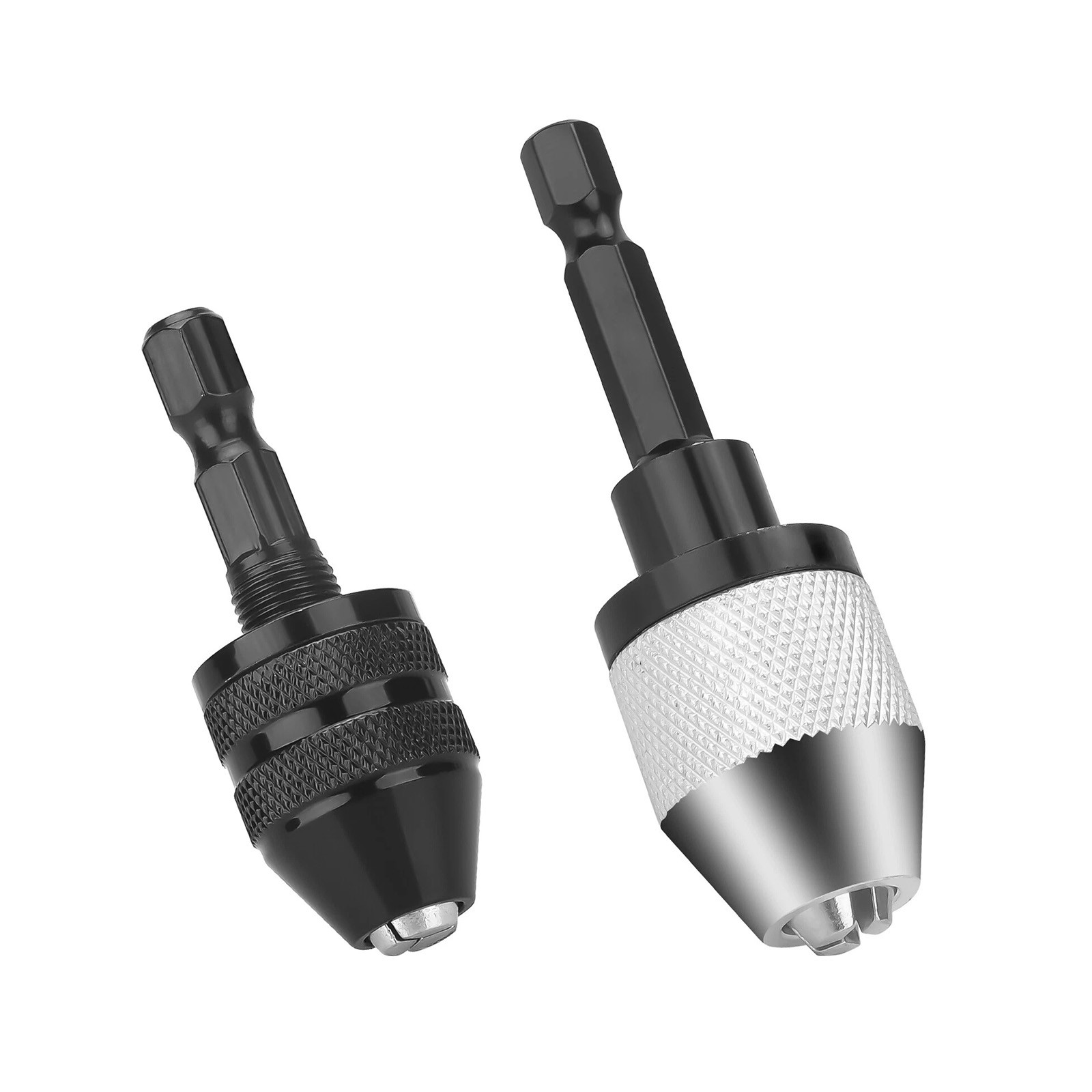 2x Keyless Chuck Converter 1/4" Hex Shank For Drill Accessories Quick Change