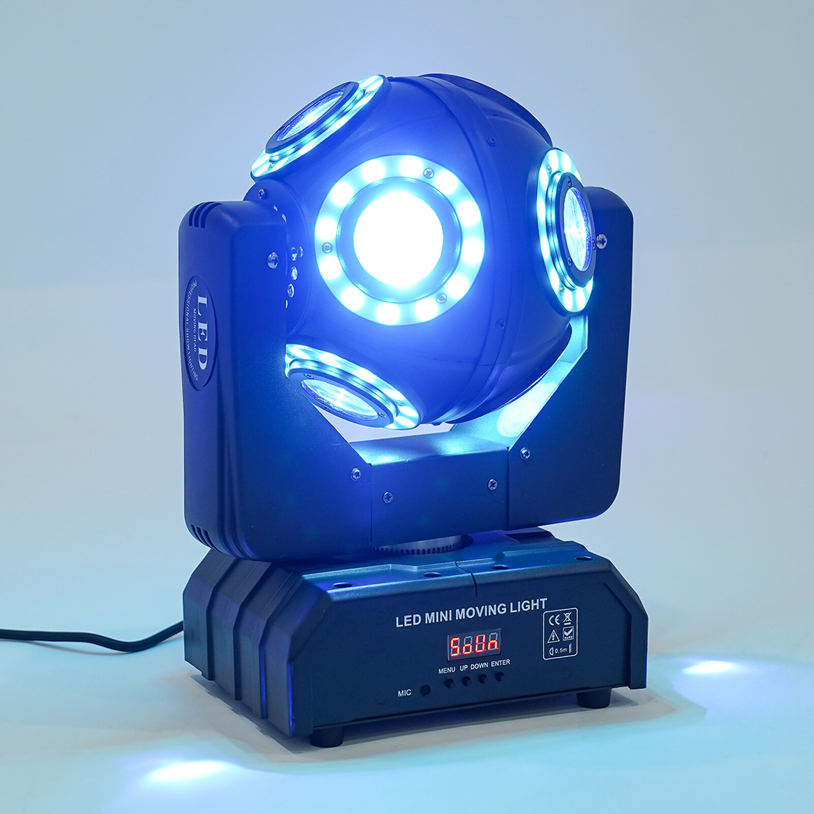 8-Head Moving Light, LED Moving Head Light, RGBW DJ Rotating Light