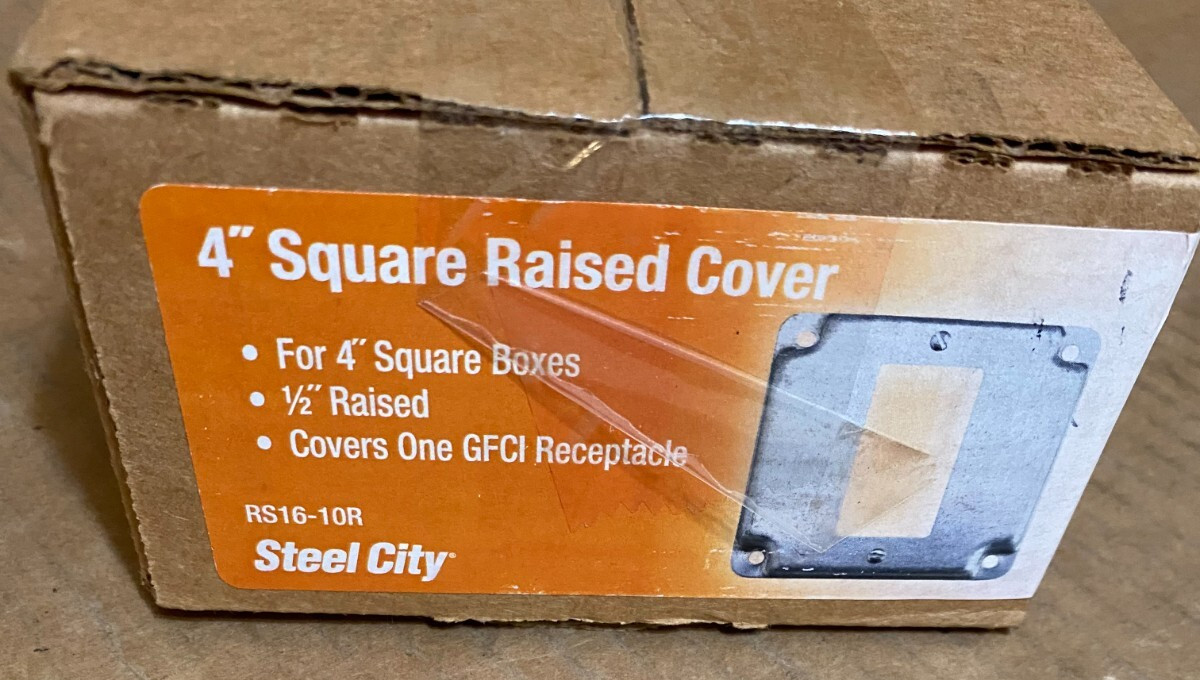Steel City 4" Square Raised GFCI Cover for 4" Square Boxes, RS16-10R (Lot of 10)