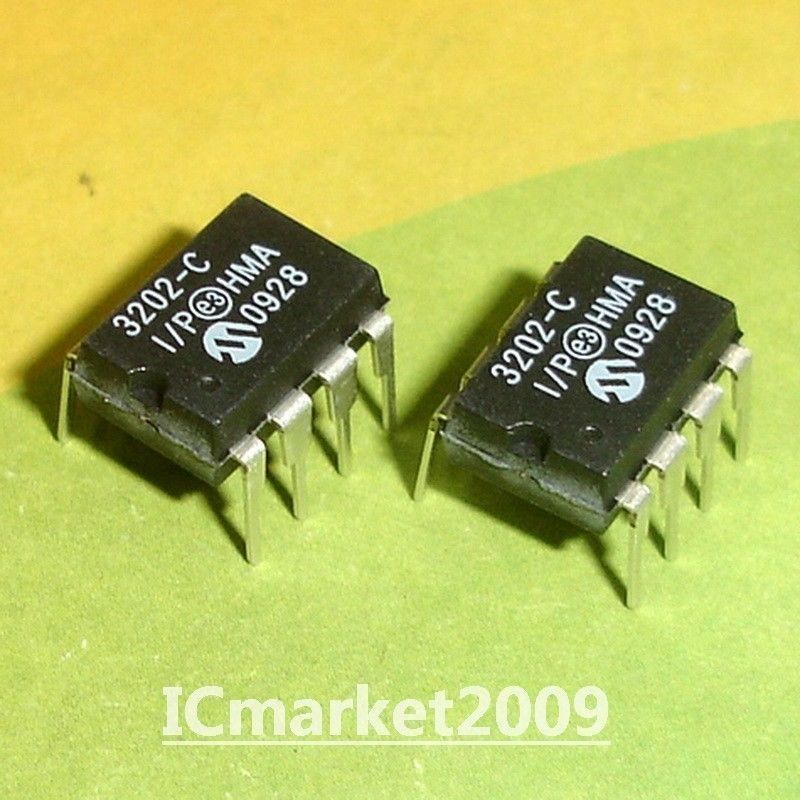 1 PCS MCP3202-CI/P DIP-8 3202-C 2.7V Dual Channel 12-Bit A/D Converter Chip