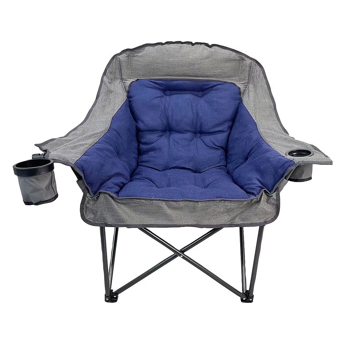 Outdoor Folding Club Chairs Heavy Duty Padded for Camping Patio Beach Cup Holder