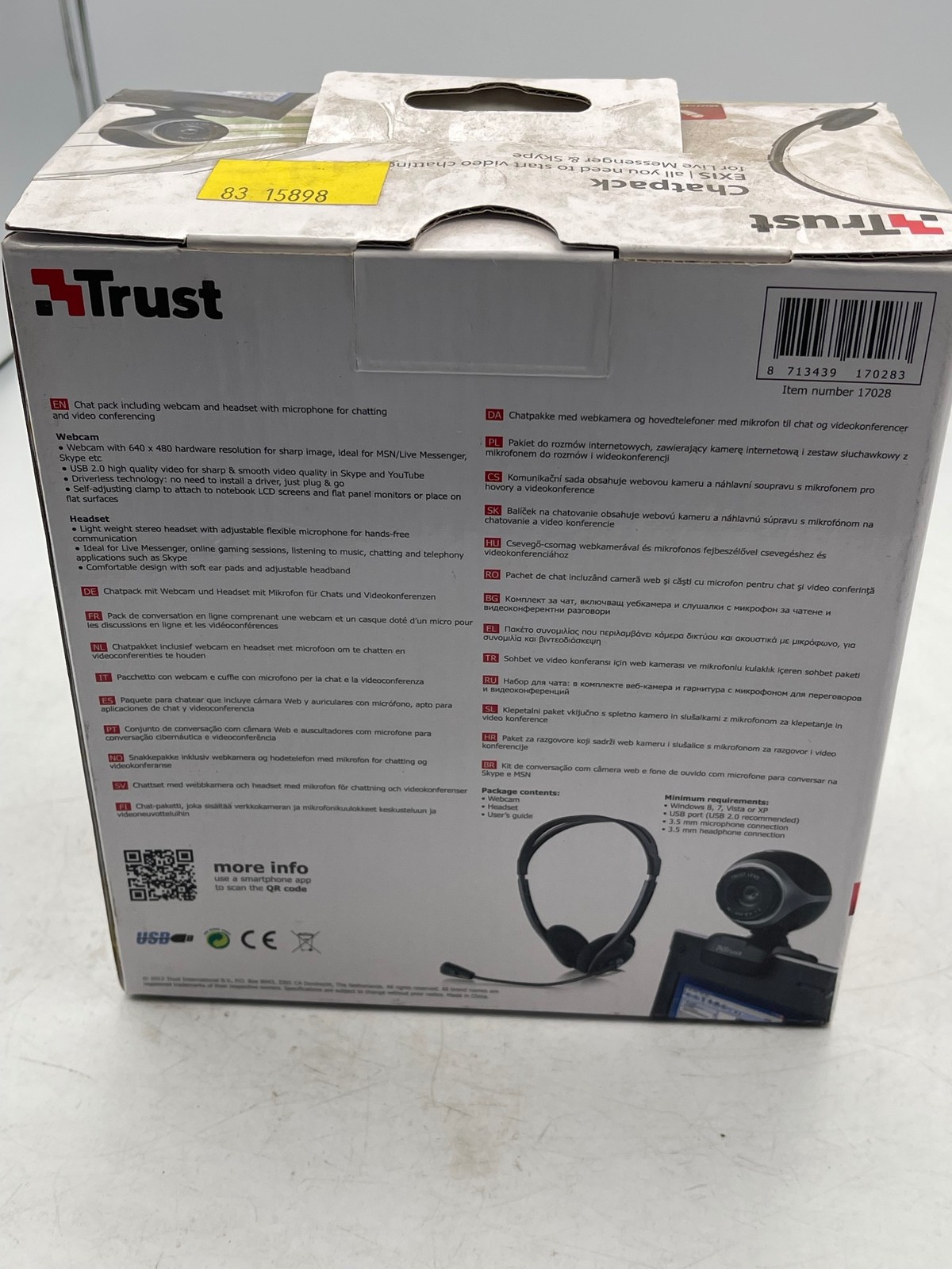 Trust Chatpack 17028 Webcam Headset Bundle USB Black Microphone Plug Play