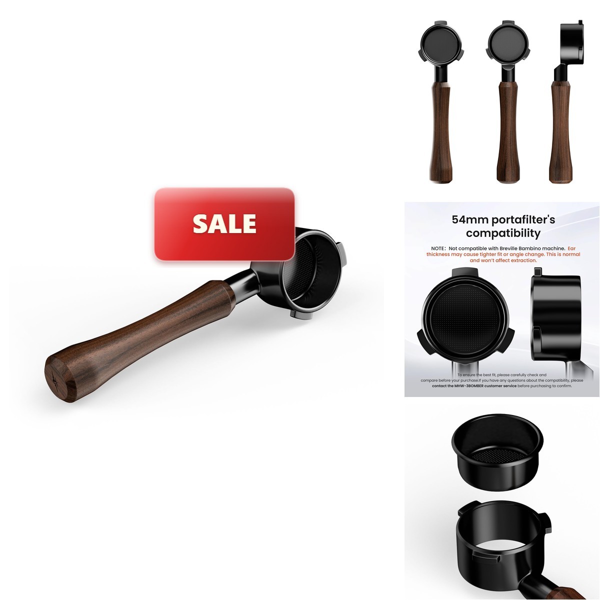MHW-3BOMBER 54mm Bottomless Portafilter Fits Breville Barista Express