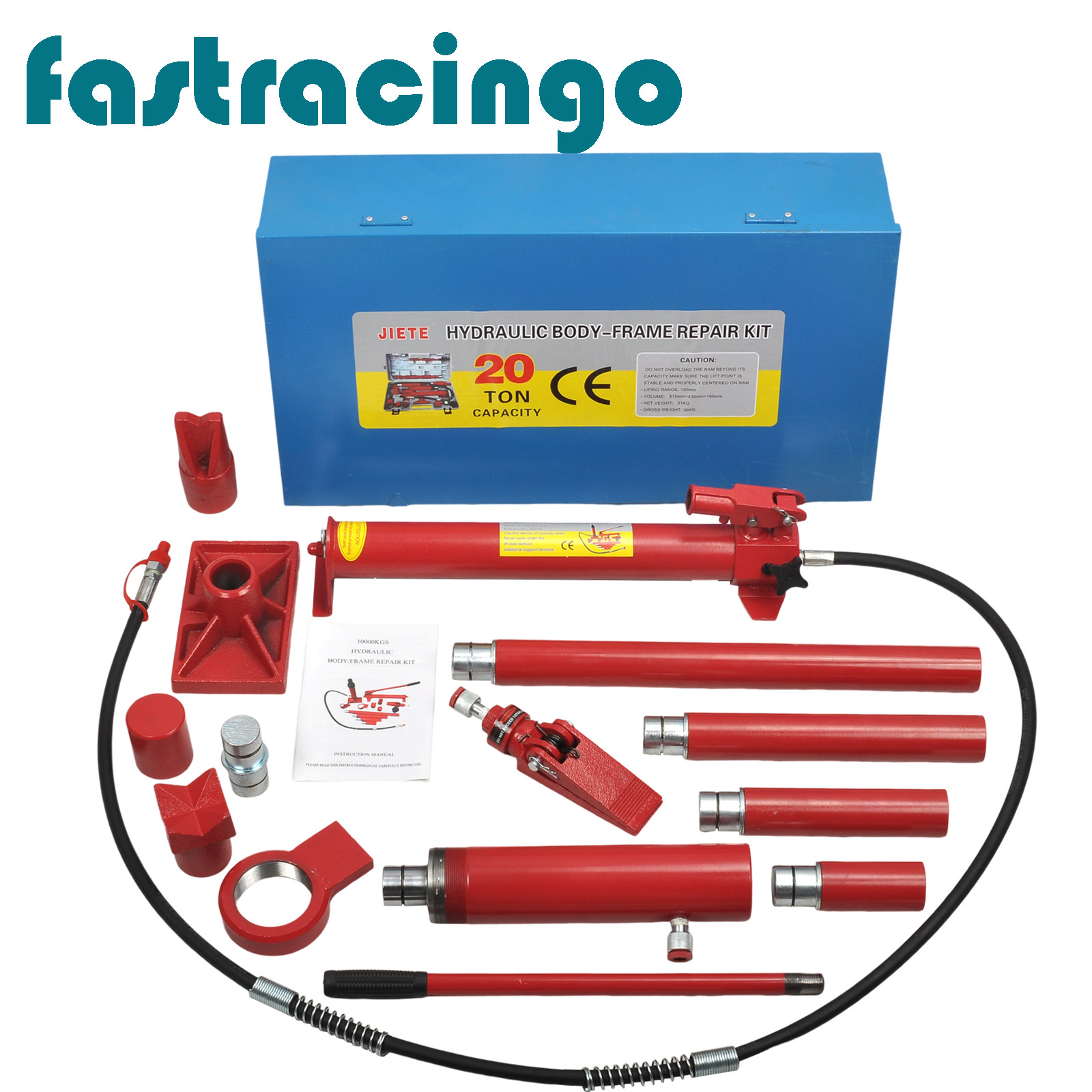 20 Ton Porta Power Hydraulic Jack Body Frame Repair Kit Auto Shop Tool Lift Ram