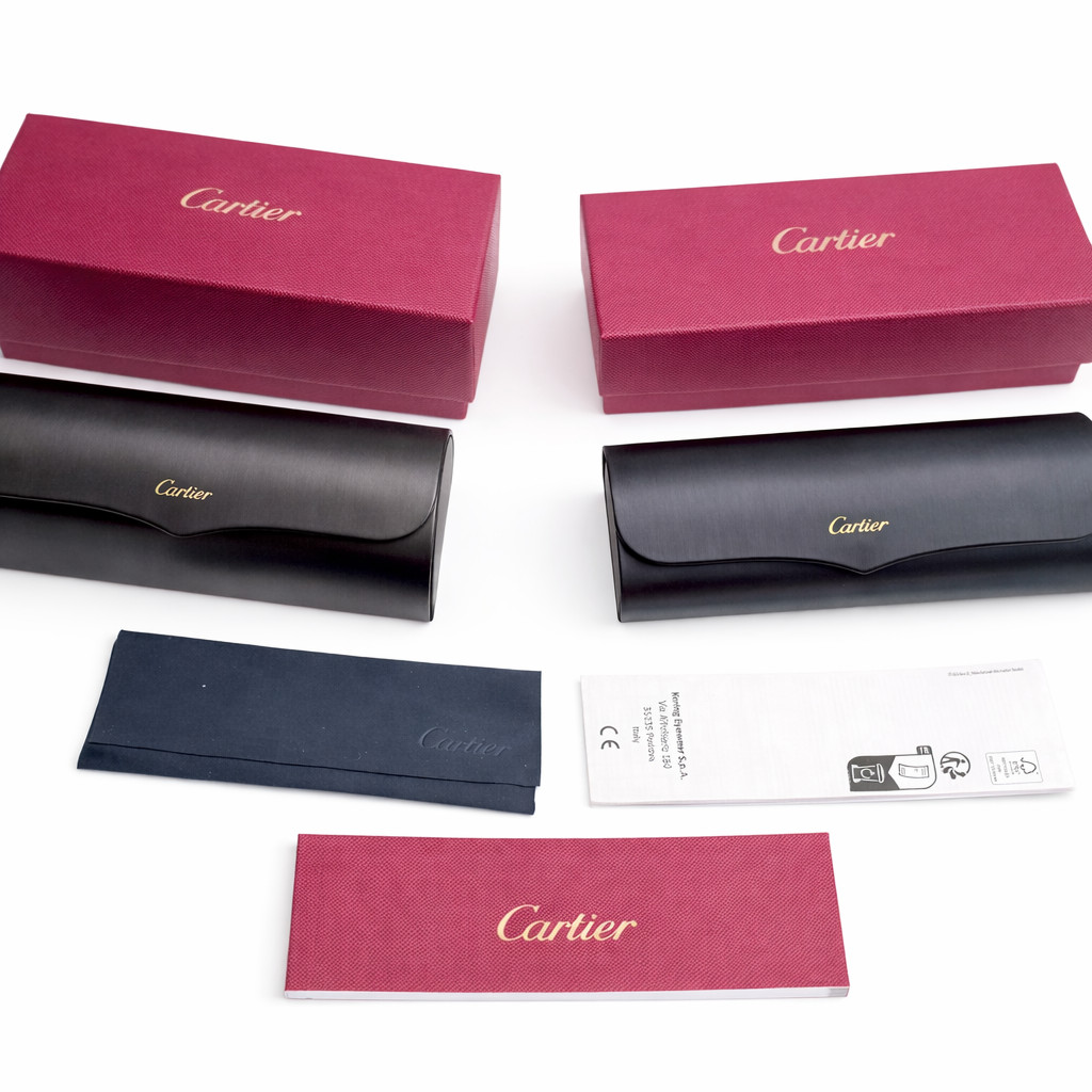 Authentic Cartier Glasses Case & Box Set w/ Cloth & Certificate NEW