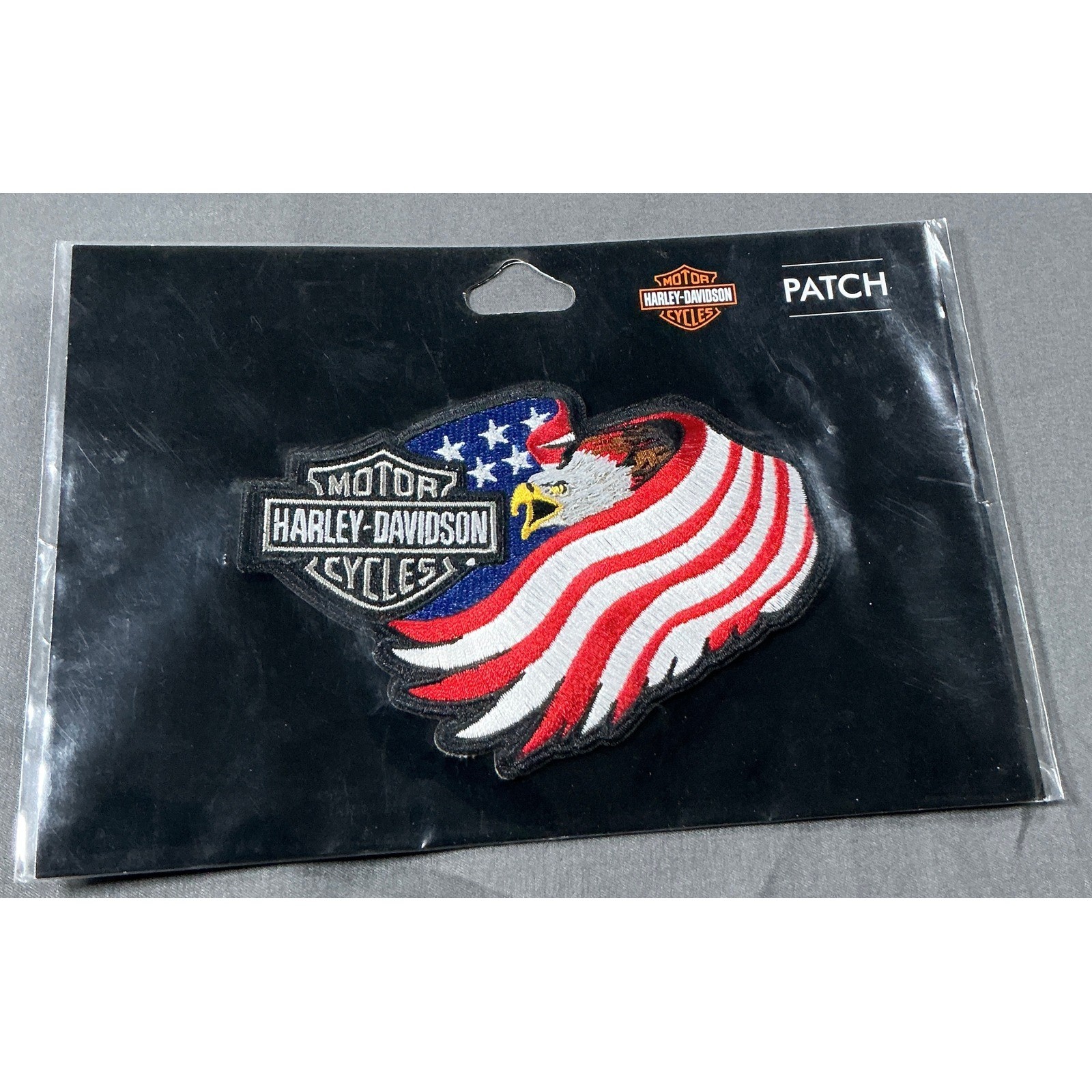 Harley-Davidson American Eagle Flag Embroidered Sew On Patch 5 Inch 682608012878