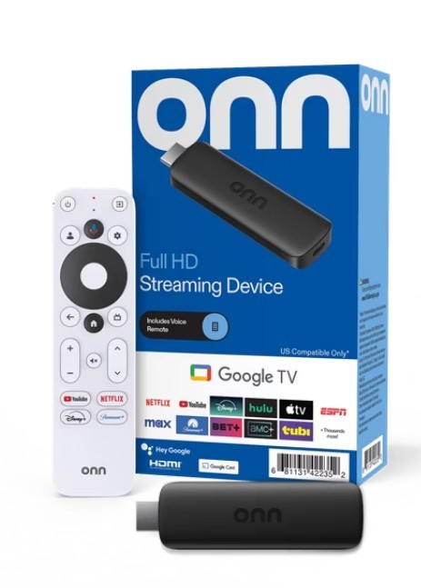ONN Complete Setup HD Streaming Device, 8GB Fully Programmed Stick Voice Control