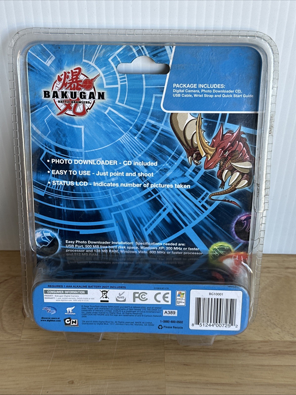 Bakugan Digital Camera Cartoon Network Digital Blue - New Sealed