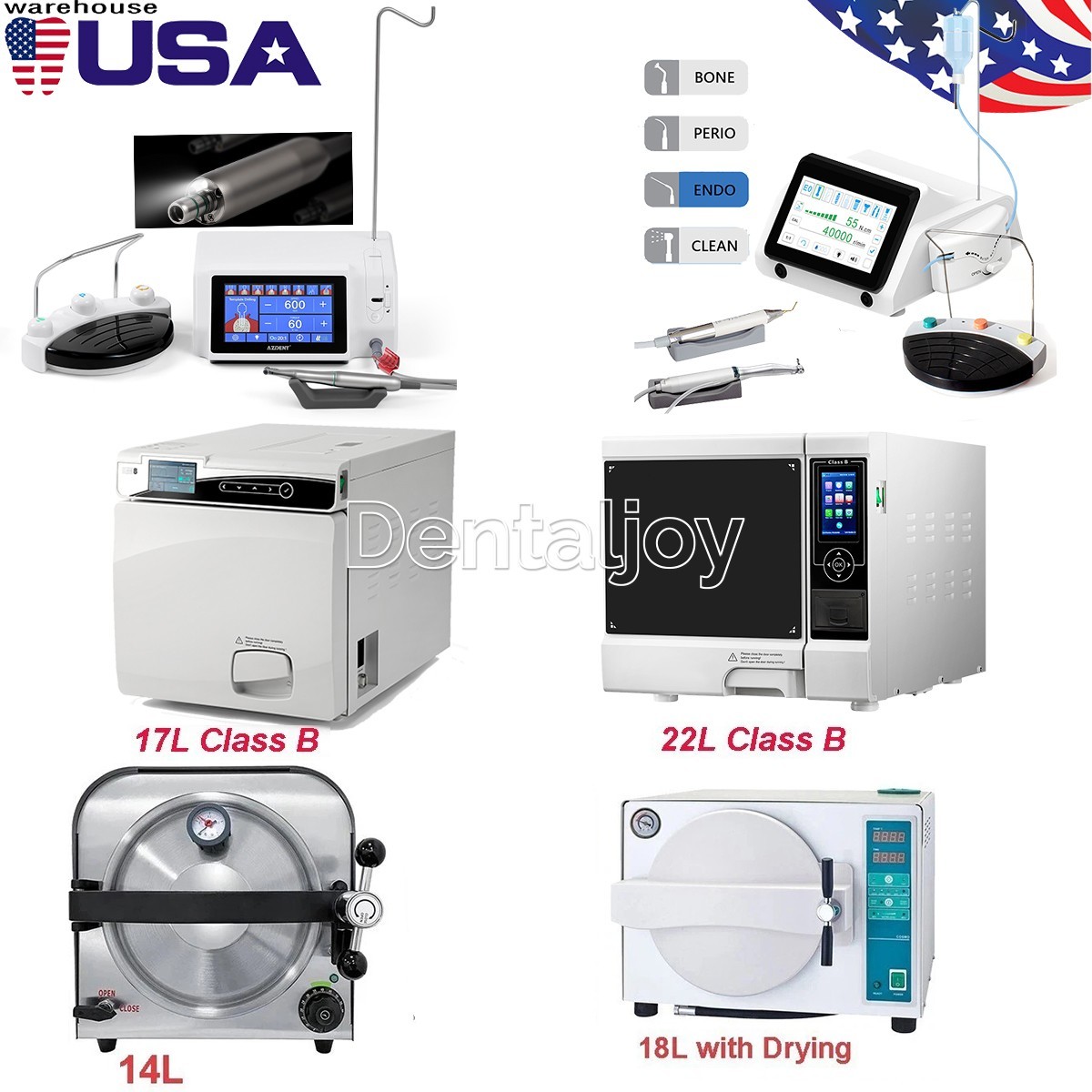18L/22L Dental Class B Autoclave Vacuum Steam Sterilizer /2 IN 1 Piezo Motor