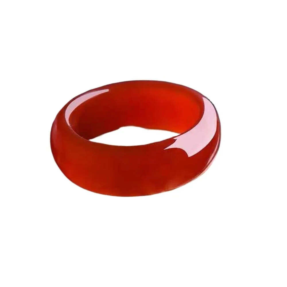 Natural agate red jade rings jewelry gemstone band ring jade stones for women