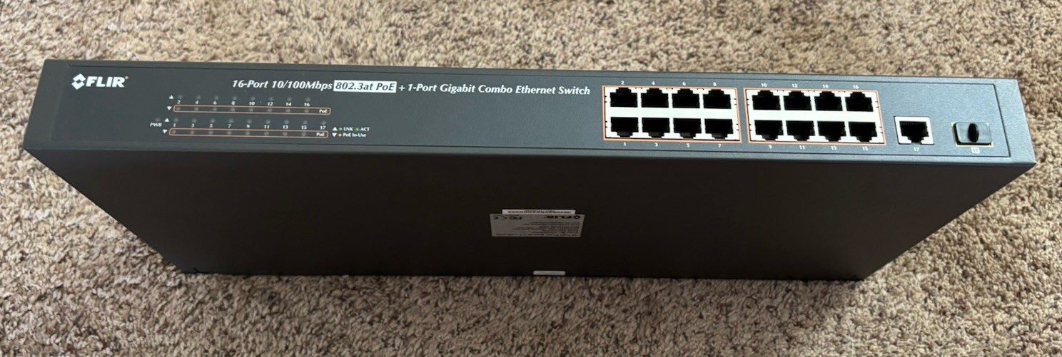FLIR Model ACCDPS262B 16 Port poE+ Switch + LAN port