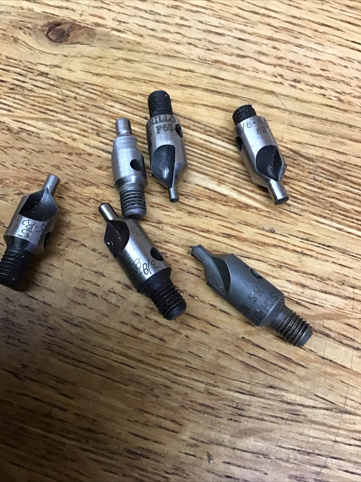 Lot Of 6 Threaded Shank Stop Countersink Assorted Schrillo
