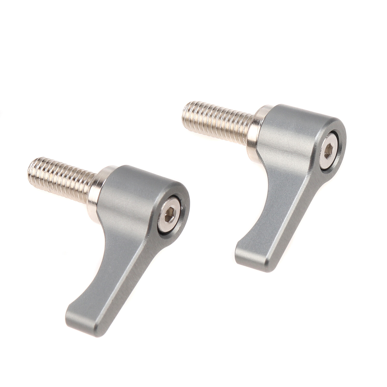 Aluminum M5 Rotating Knob L Screw WingNut Thumb Lever for 15mm Rod Rail Clamp