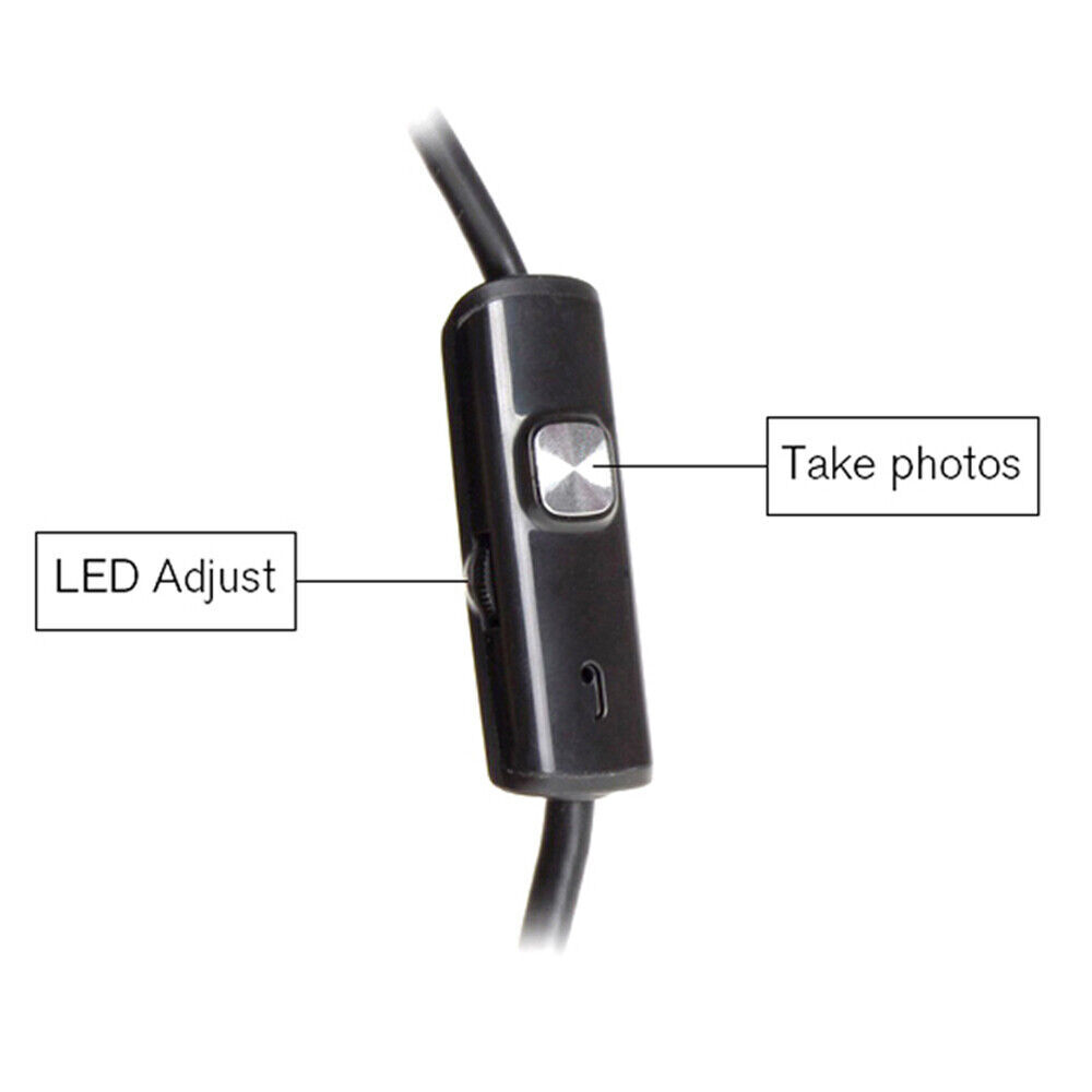 6LED HD Snake Endoscope Borescope Inspection Camera for USB Type C Android PC