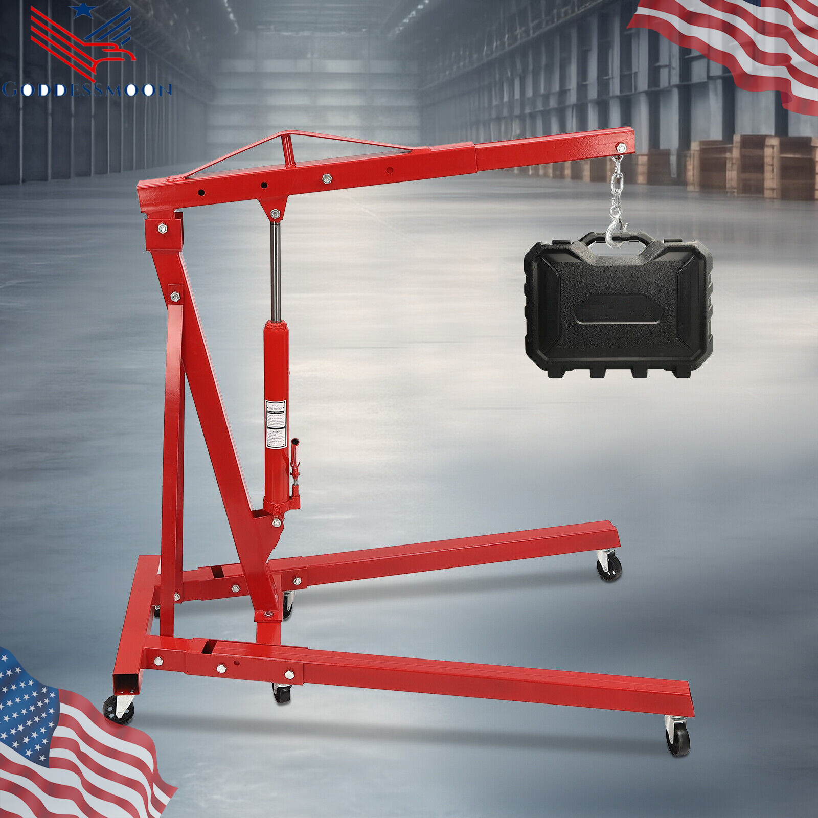 2 TON Heavey Duty Engine Motor Hoist Cherry Picker Shop Crane Lift 4409LBS FAST