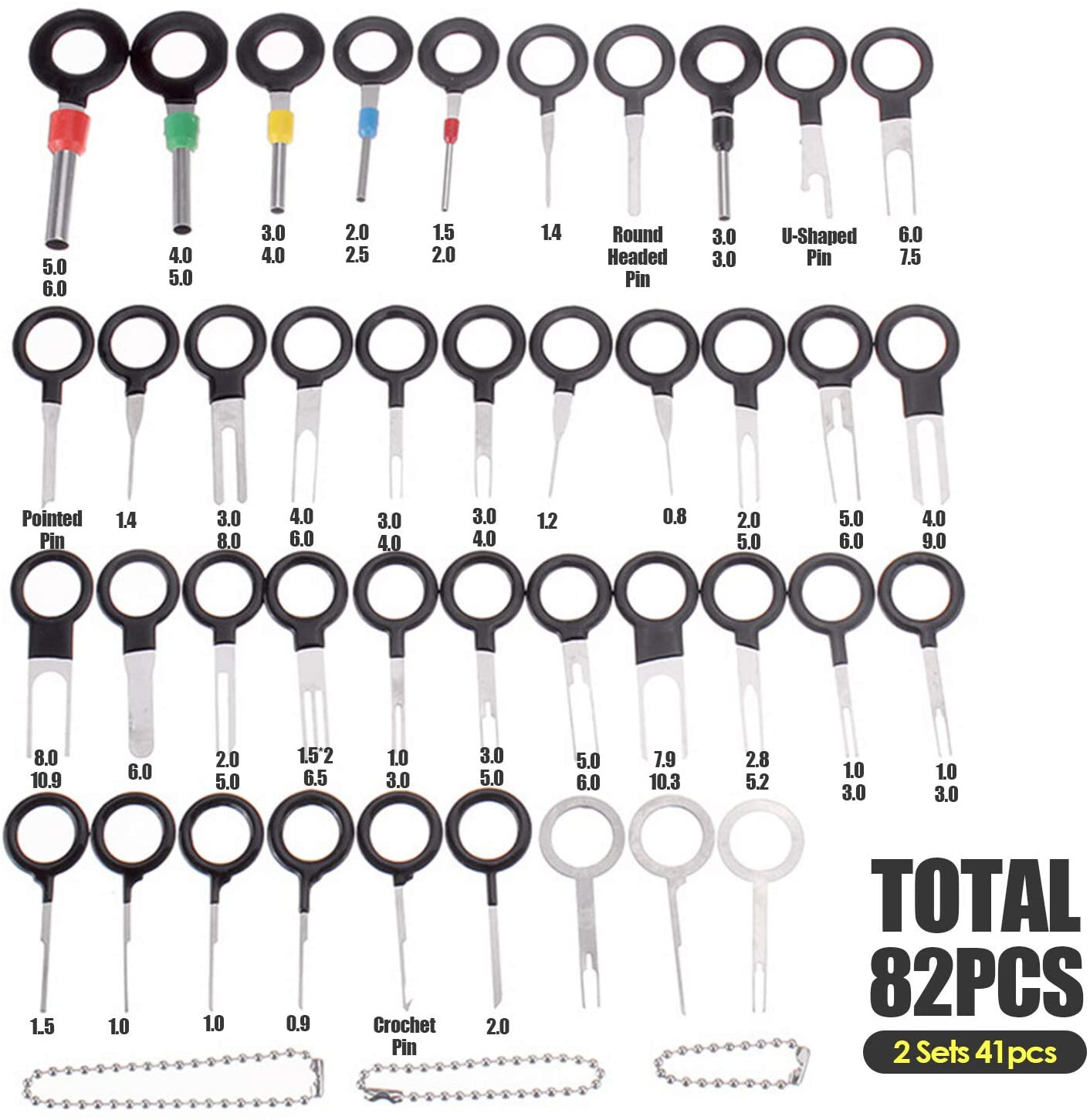 82Pcs Terminal Removal Tool Kit Depinning Pin Release Ejector Wire Connector Key