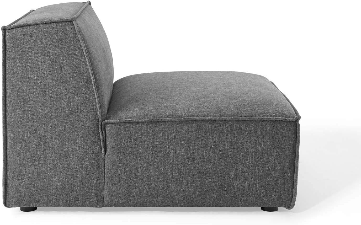 EEI-3872-CHA Restore Sectional Sofa Armless Chair, Charcoal