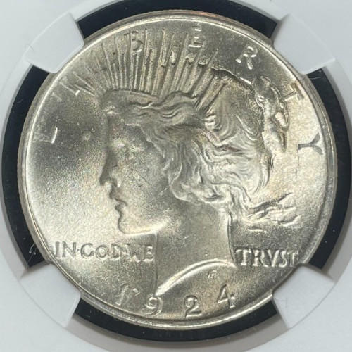 1924 PEACE SILVER DOLLAR~NGC MS 64 ~BEAUTIFUL COIN~ REF# 97-039
