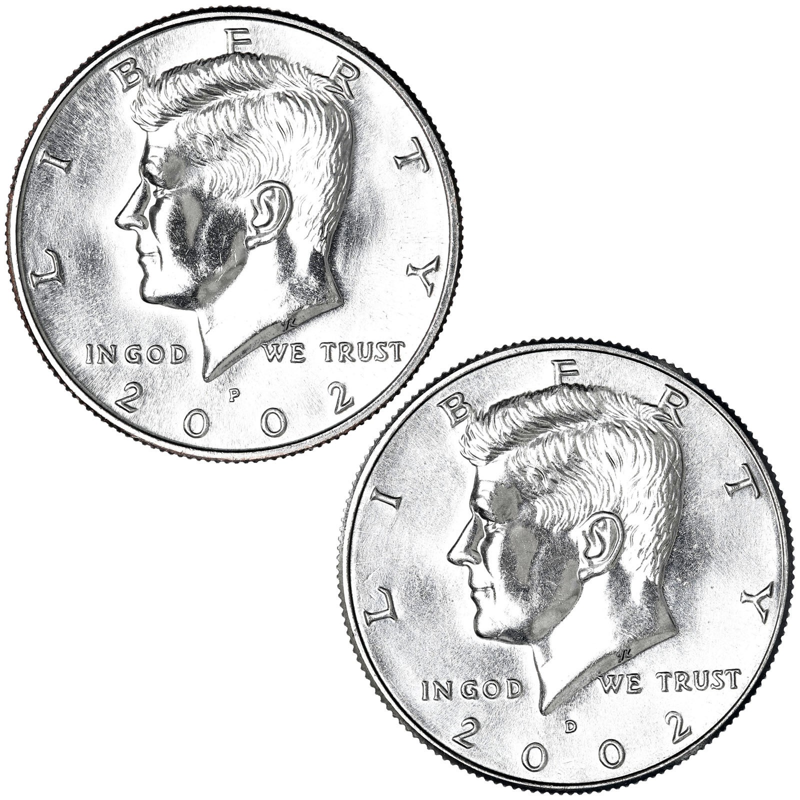 2002 P D Kennedy Half Dollar BU 2 Coin Year Set