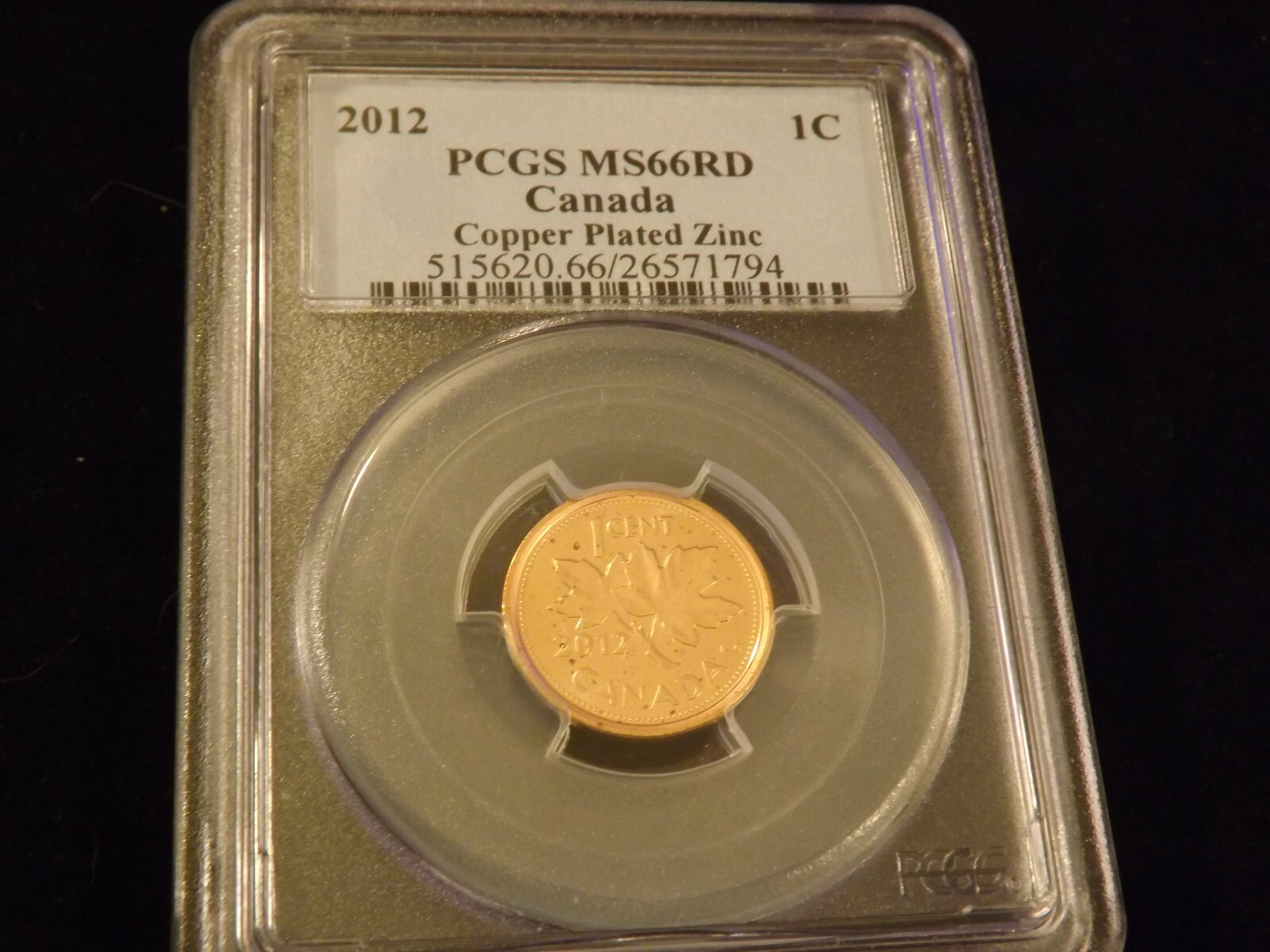 2012    1C                 Canada        PCGS  MS 66 RD