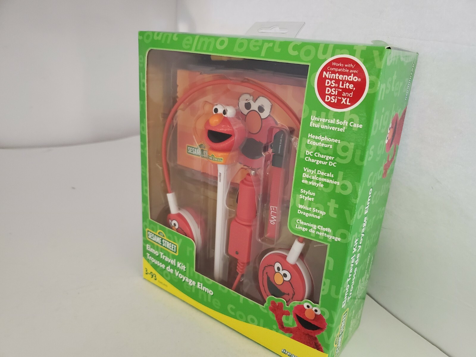 NEW DreamGear SESAME STREET ELMO Case,Headset,Car Charger for DSi & DSi XL #YY10