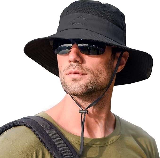 Sun Hat with Neck Flap Wide Brim Hiking Hat 50+UPF Men Women Fishing Safari SPF