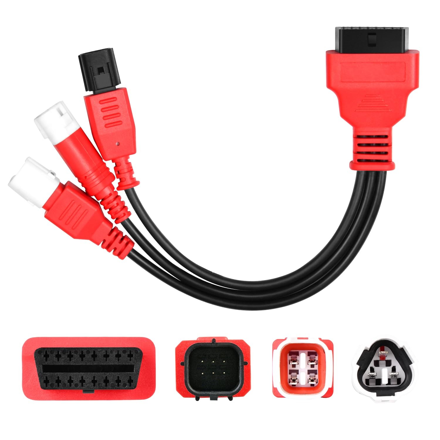 Autel Original 3-in-1 OBD2 Adapter Cable,16 Pin to 6/4/3 OBD Red