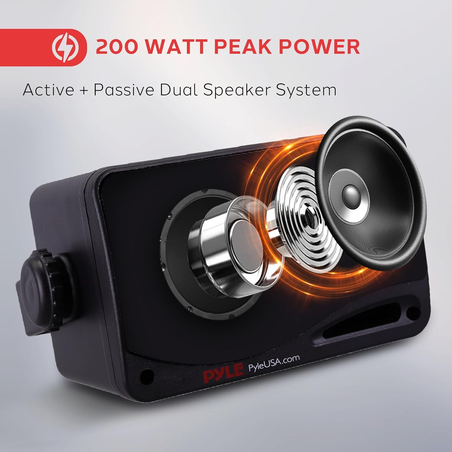 Pyle PDWR42BBT Outdoor Waterproof Wireless Bluetooth Speaker - Black (Open Box)