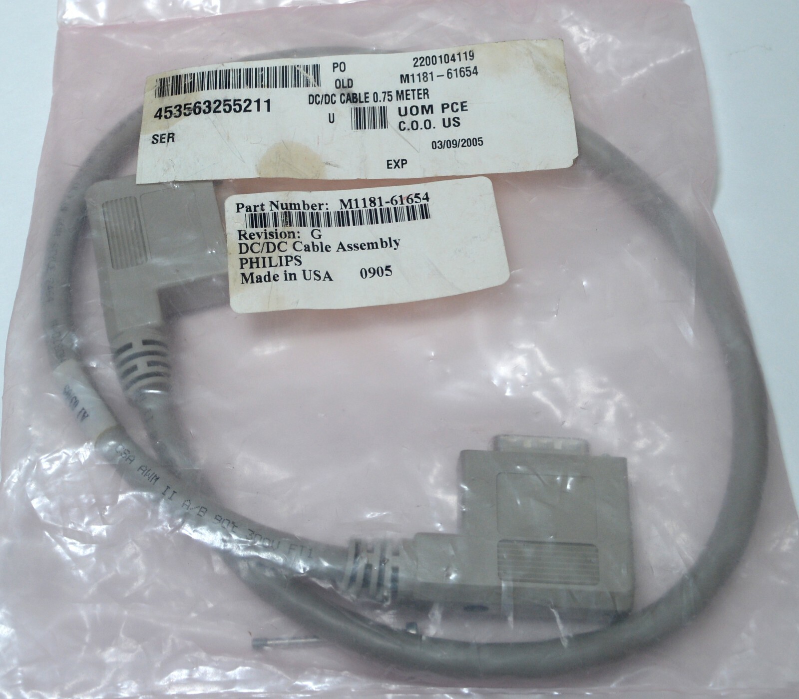 #M1181-61654 HP Agilent Philips DC/DC Power Cable Assembly