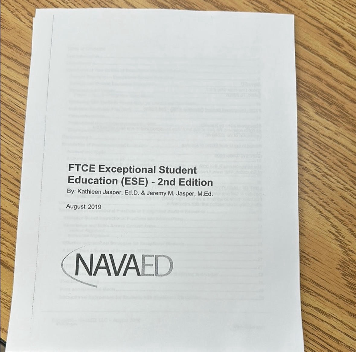 NAVAED FTCE ESE Exceptional Student Education Book