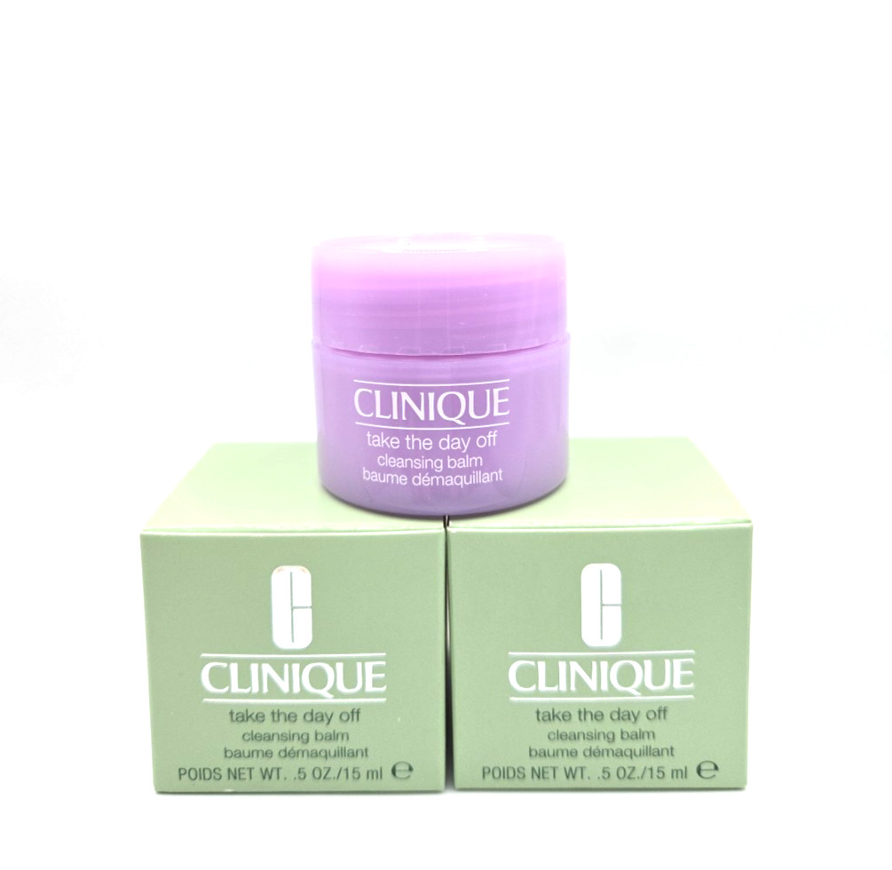 2 Clinique Take The Day Off CLEANSING BALM - Travel Size 0.5oz/15ml each - NEW
