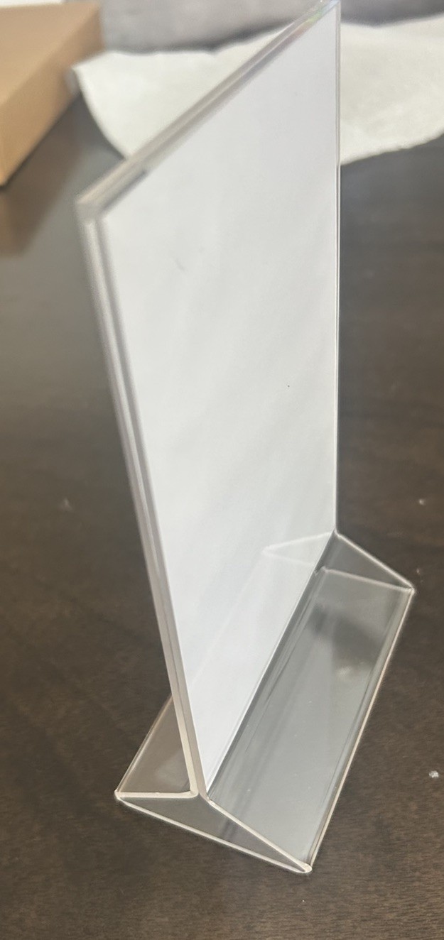 Acrylic Sign Holder 2 Sided Display Clear, Table Tent 4” W X 6” H New