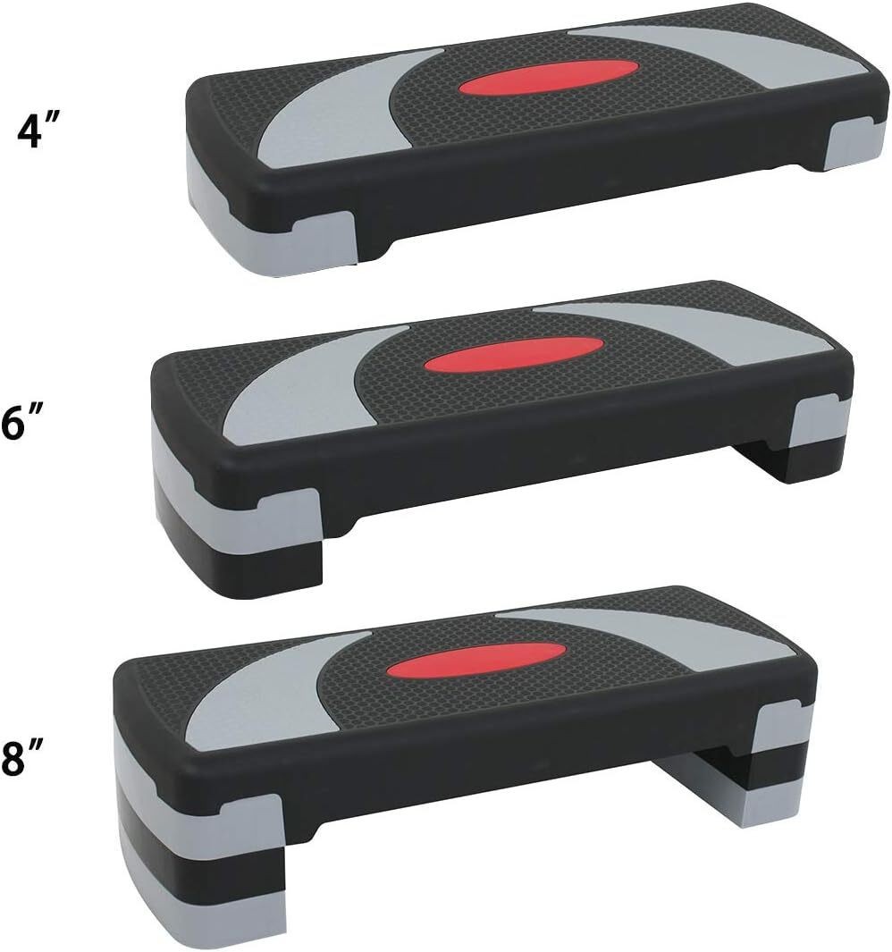 Aerobic Step Platform w/Adjustable 3-Level Risers 31" Non-Slip Exercise Stepper