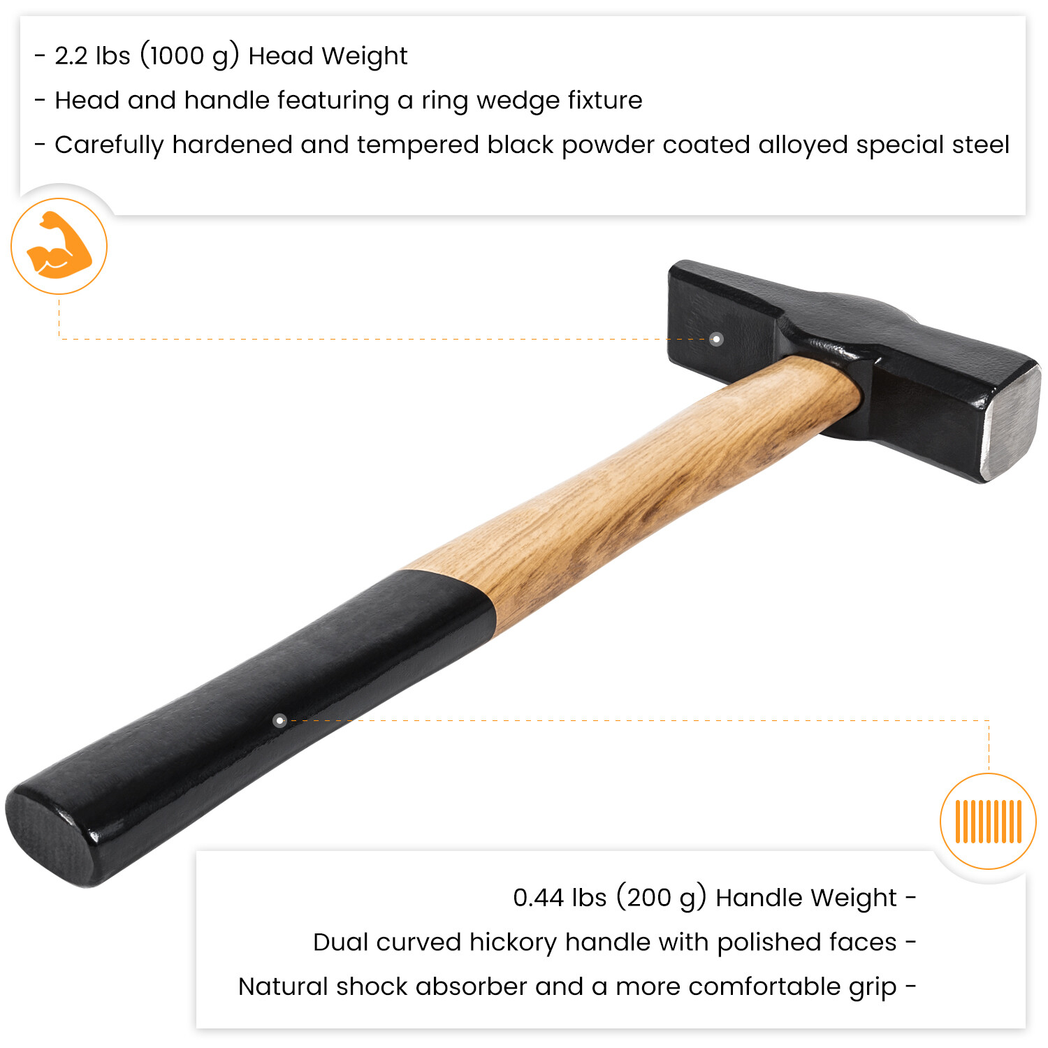 Blacksmiths Beginner Hammer 0000811-1000 Knife Making Metalworking Forge Tool