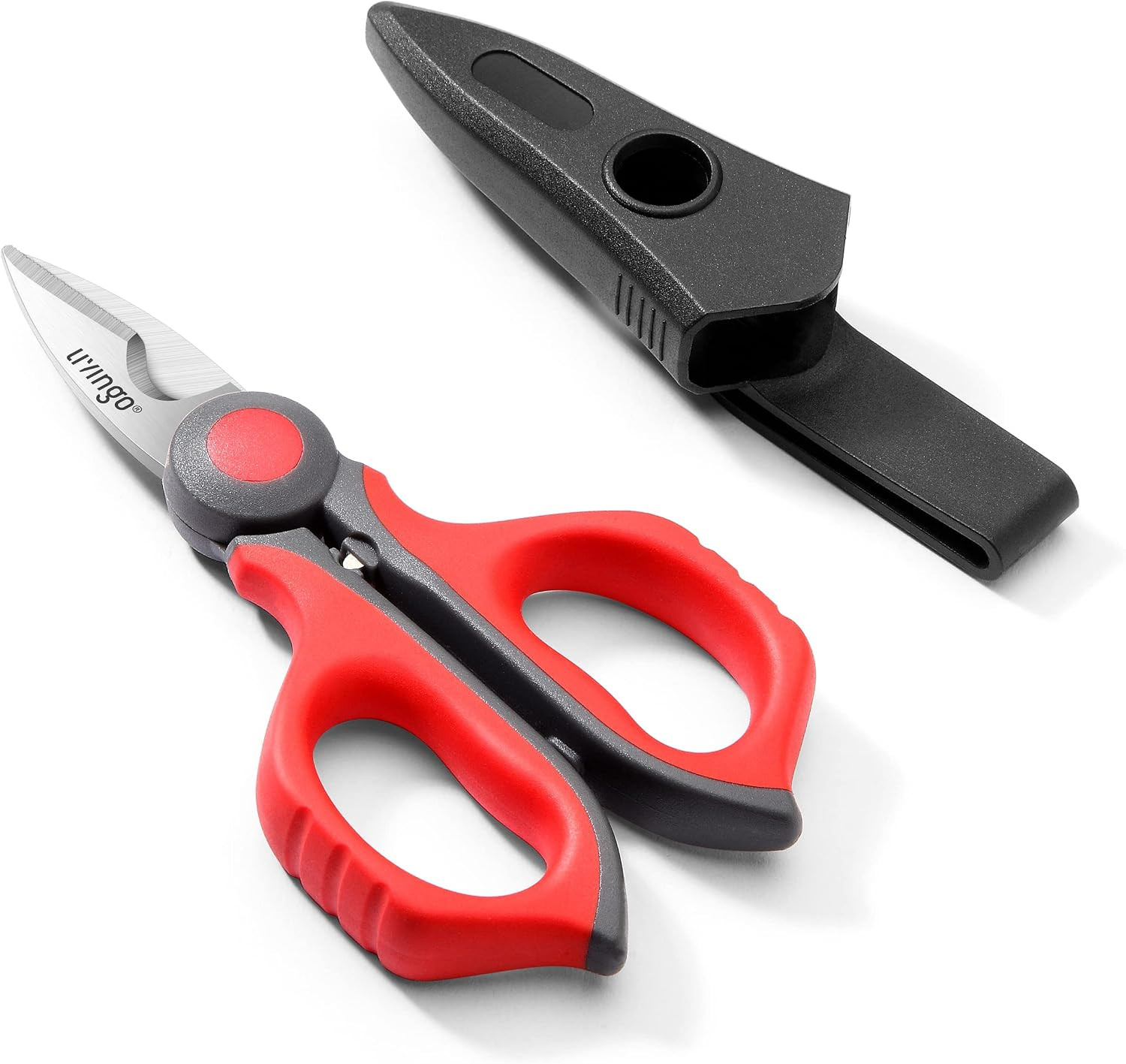Electrician Scissors: 6 Inch Sharp Heavy Duty Wire Shears - Stainless