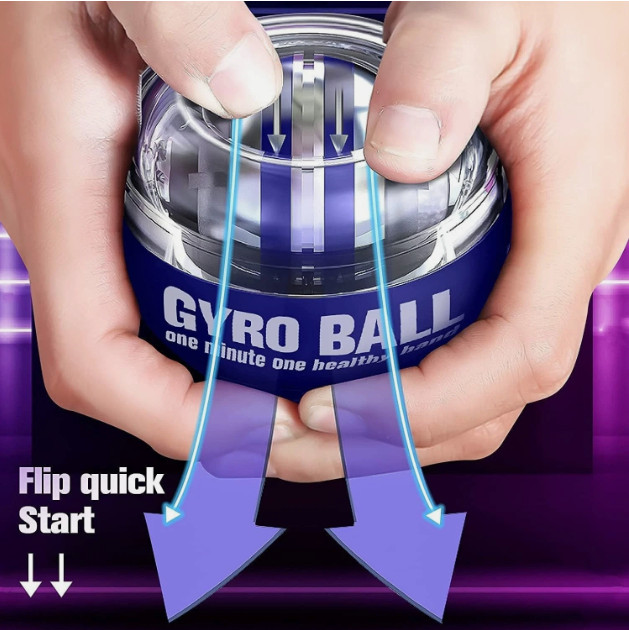 Gyro Ball with LED Lights - Wrist Strength - Auto-Start- Protective Case
