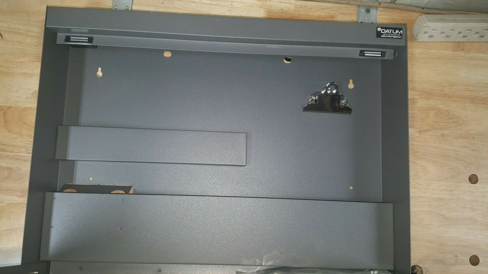 Datum Wallwrite Fold-up Desk, Non-Locking, 20"W x 3-3/8"D x 16-3/8"H, Gray