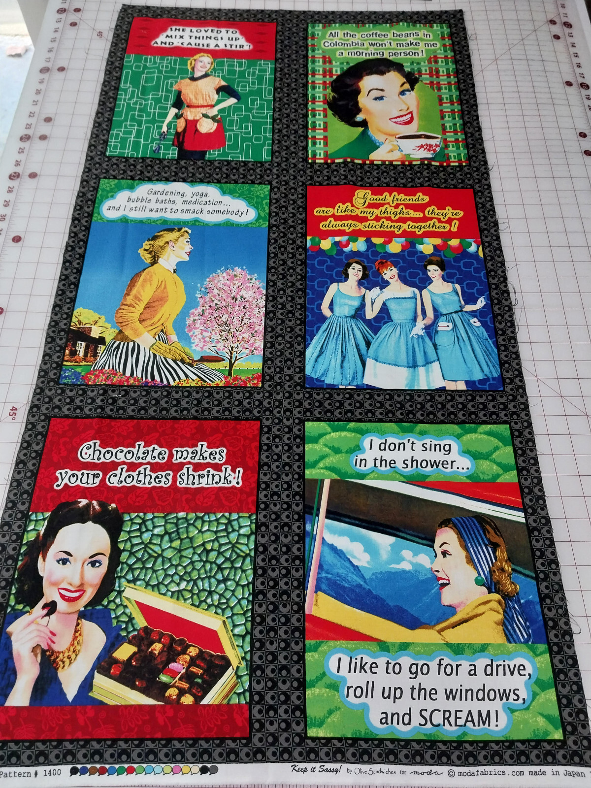 Keep it Sassy Cotton Panel Moda by Olive Sandwiches #1400 Vintage Vignettes