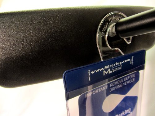 Handicap Tag Holder & Protector+Storage Magnet. Sturdy Hook - ON & OFF in a Snap
