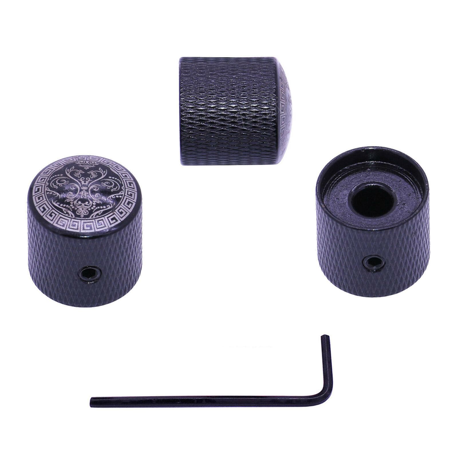 3Pack Knurled Volume Tone Control Knob Switch Replacement Cap Electric Guitar
