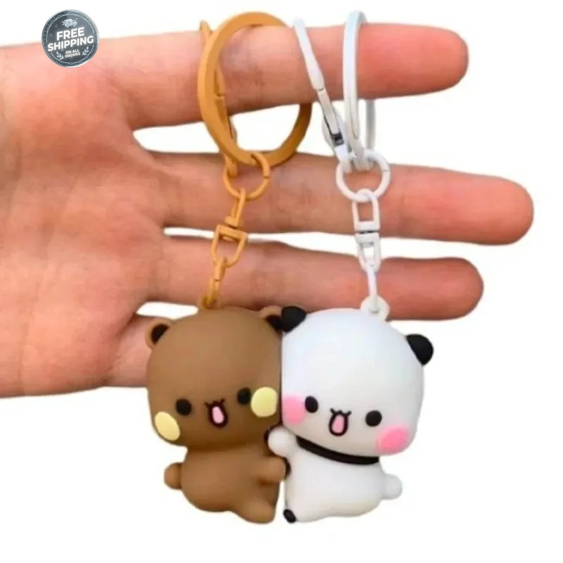 Cute Cartoon Panda Bubu Dudu Magnetic Keychain Backpack Pendant Gift