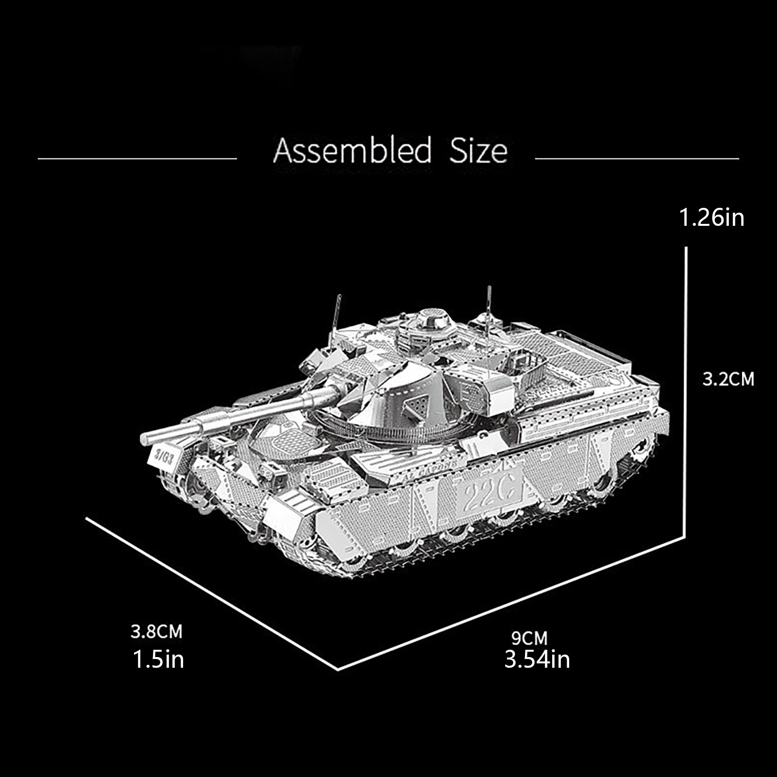 1:100 3D Metal Chief Tank MK50 Military DIY Vehicle Model Unassembled Kit