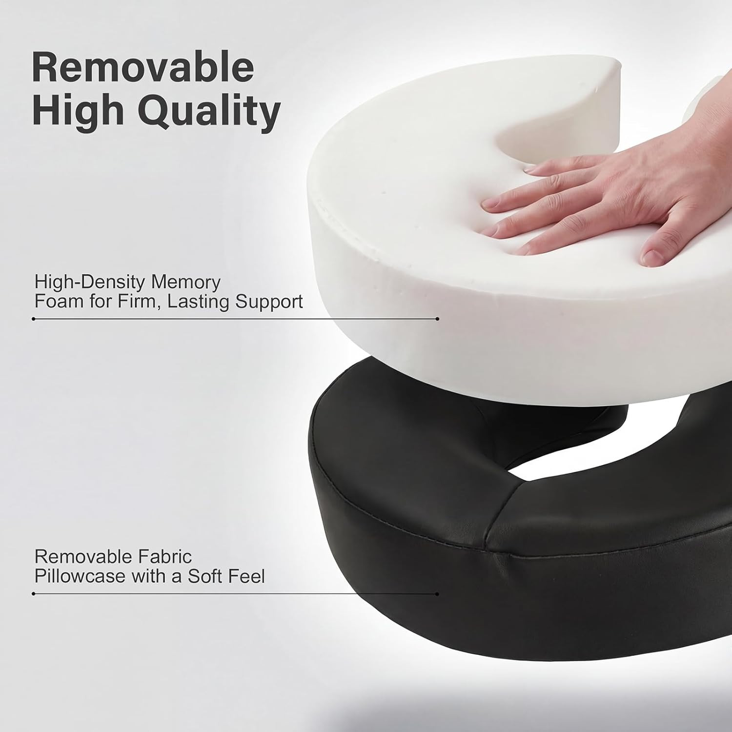 Portable Massage Headrest for Bed, Easy-Install Adjustable Face Cradle with Memo