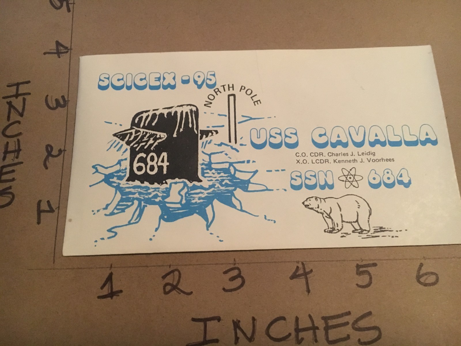 US Navy USS Cavalla SSN 684 Submarine scicex 95 to North Pole Envelope
