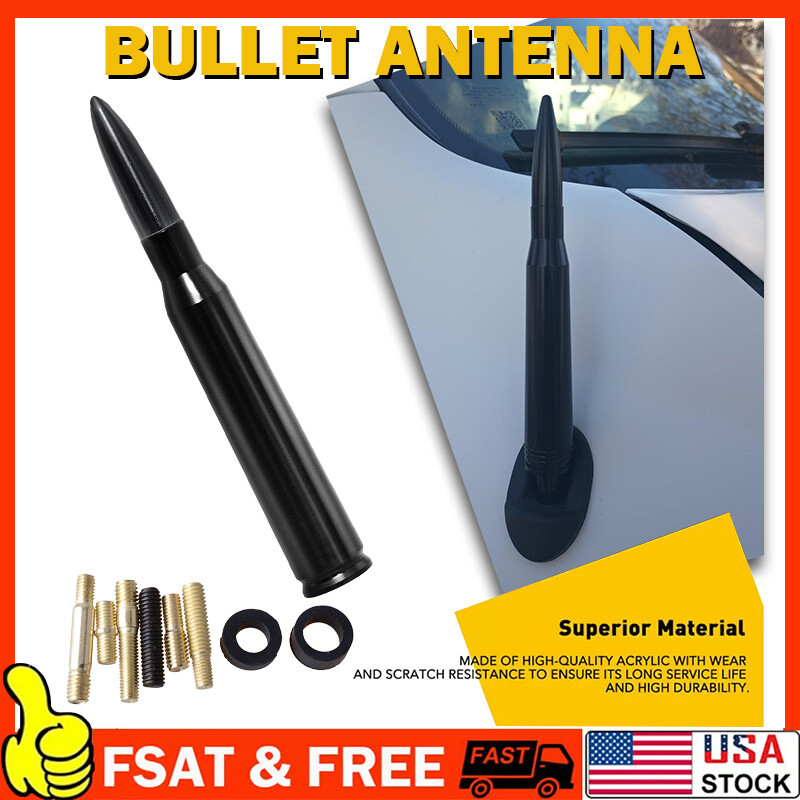 Universal 5.5" Screw Black Car Bullet Style Antenna Aluminum Radio FM Antena USA